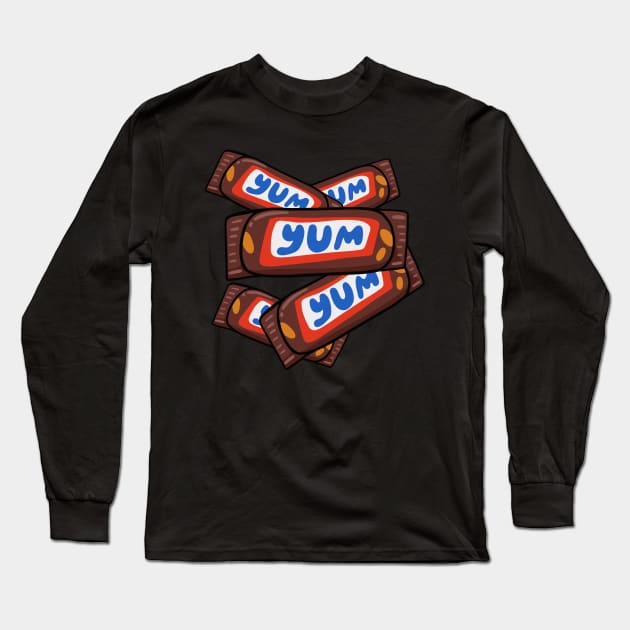 Chocolate Bars - Snack Lover Art Long Sleeve T-Shirt by isstgeschichte